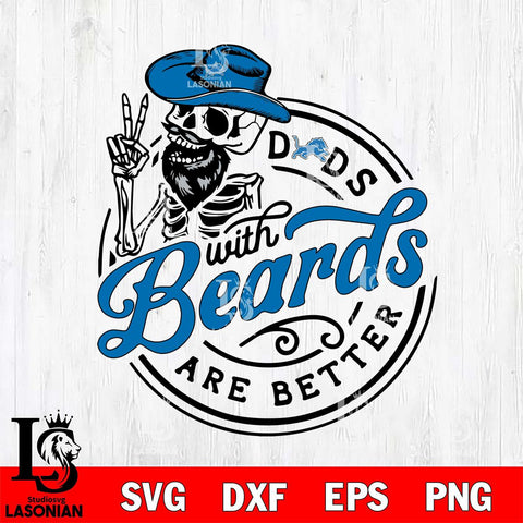 Detroit Lions Dad With Beard Are Better Svg Eps Dxf Png File, Digital Download, Instant Download