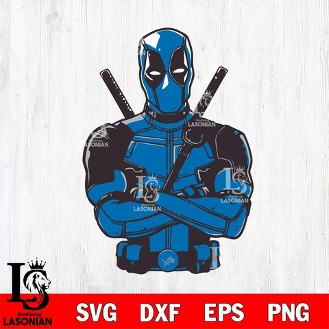 Detroit Lions Deadpool Svg Eps Dxf Png File, Digital Download, Instant Download