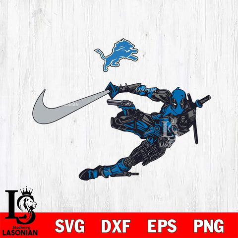 Detroit Lions Deadpool Nike Svg Eps Dxf Png File, Digital Download, Instant Download