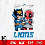 Detroit Lions Deadpool X Wolverine Funny Svg Eps Dxf Png File, Digital Download, Instant Download