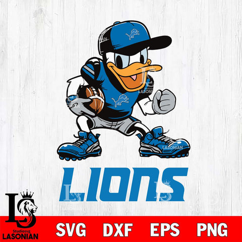 Detroit Lions Donal Duck Disney, Svg Eps Dxf Png File, Digital Download