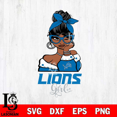 Detroit Lions Fan Girl Svg Eps Dxf Png File, Digital Download, Instant Download