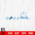 Detroit Lions Father Heart Beat Svg Eps Dxf Png File, Digital Download, Instant Download