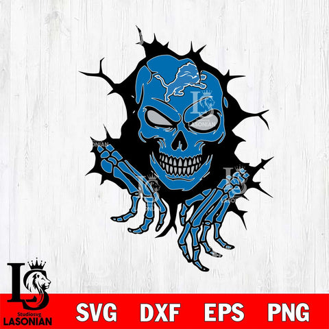 Detroit Lions Ferocious Skull SVG