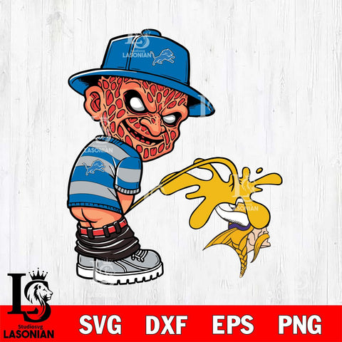 Detroit Lions Freddy Krueger Piss On Minnesota Vikings Svg Eps Dxf Png File, Digital Download, Instant Download