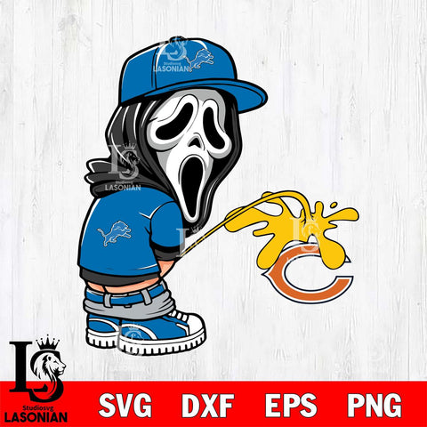 Detroit Lions Ghostface Piss On Chicago Bears Svg Eps Dxf Png File, Digital Download, Instant Download