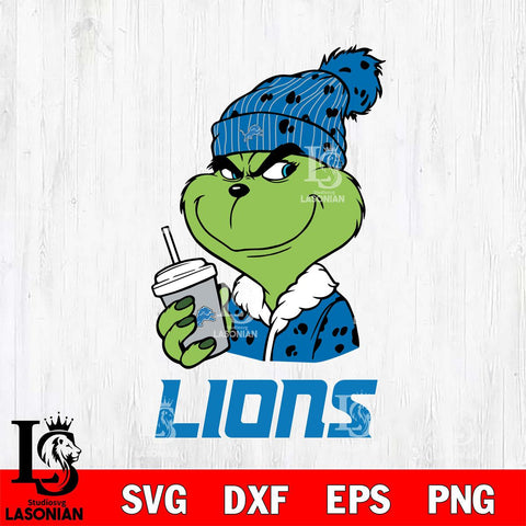 Detroit Lions Grinch Cofffe Christmas Svg Eps Dxf Png File,Cricut svg files, Digital Download, Instant Download