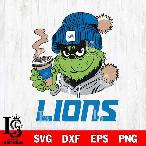 Detroit Lions Grinch Cofffe Hoodie Svg Eps Dxf Png File,Cricut svg files, Digital Download, Instant Download