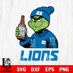 Detroit Lions Grinch Drinking Beer Christmas Svg Eps Dxf Png File,Cricut svg files, Digital Download, Instant Download