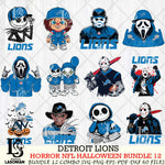 Detroit Lions Halloween Bundle 12 SVG Svg Eps Dxf Png File, Bundle NFL svg, Digital Download, Instant Download