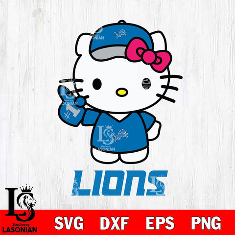 Detroit Lions Hello Kitty Best Fan Svg Eps Dxf Png File, Digital Download, Instant Download