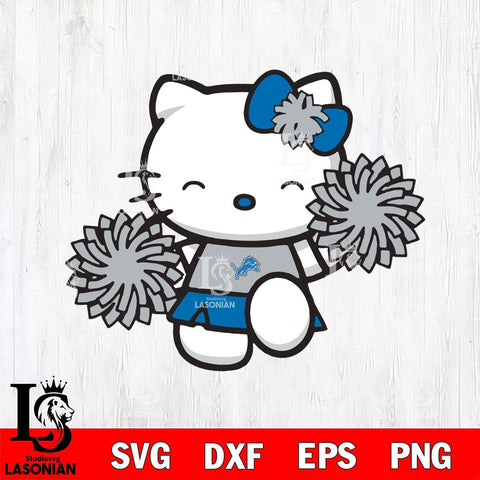 Detroit Lions Hello Kitty Cheerleader Svg Eps Dxf Png File, Digital Download, Instant Download