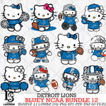 Detroit Lions Hello Kitty NFL Bundle 12 Svg Eps Dxf Png File, Digital Download, Instant Download