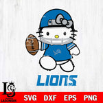 Detroit Lions Hello Kitty Nfl 4 Svg Eps Dxf Png File, Digital Download, Instant Download