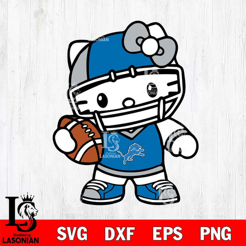 Detroit Lions Hello Kitty sport 2 Svg Eps Dxf Png File, Digital Download, Instant Download