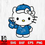 Detroit Lions Hello Kitty sport 5 Svg Eps Dxf Png File, Digital Download, Instant Download