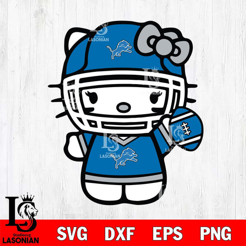 Detroit Lions Hello Kitty sport 6 Svg Eps Dxf Png File, Digital Download, Instant Download