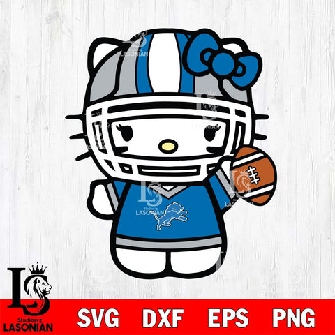 Detroit Lions Hello Kitty sport 9 Svg Eps Dxf Png File, Digital Download, Instant Download