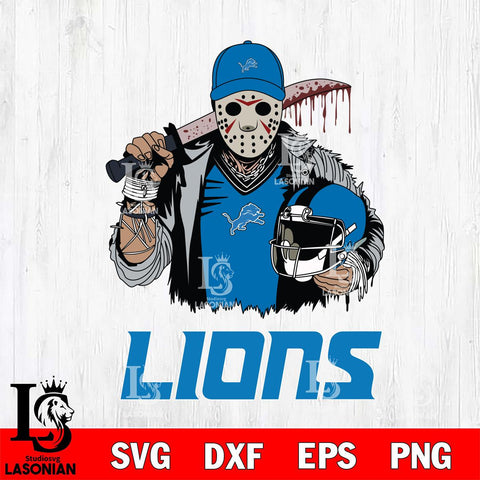 Detroit Lions Jason Voorhees 2 Svg Eps Dxf Png File, Digital Download