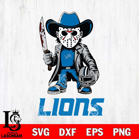 Detroit Lions Jason Voorhees 3 Svg Eps Dxf Png File, Digital Download