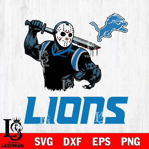 Detroit Lions Jason Voorhees 5 Svg Eps Dxf Png File, Digital Download