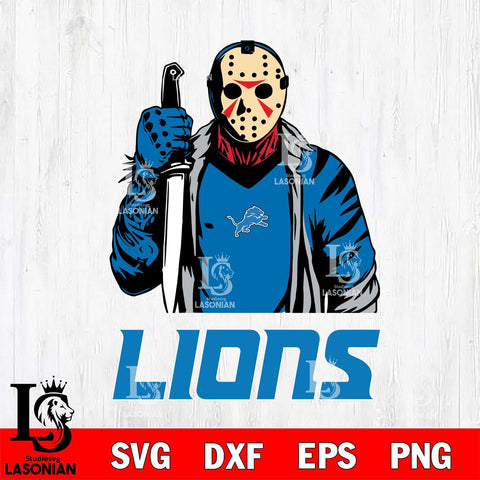 Detroit Lions Jason Voorhees 6 Svg Eps Dxf Png File, Digital Download