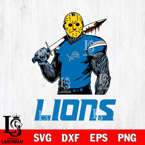 Detroit Lions Jason Voorhees 7 Svg Eps Dxf Png File, Digital Download