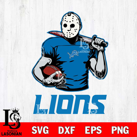 Detroit Lions Jason Voorhees 9 Svg Eps Dxf Png File, Digital Download