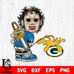 Detroit Lions Leatherface Piss On Green Bay Packers Svg Eps Dxf Png File, Digital Download, Instant Download