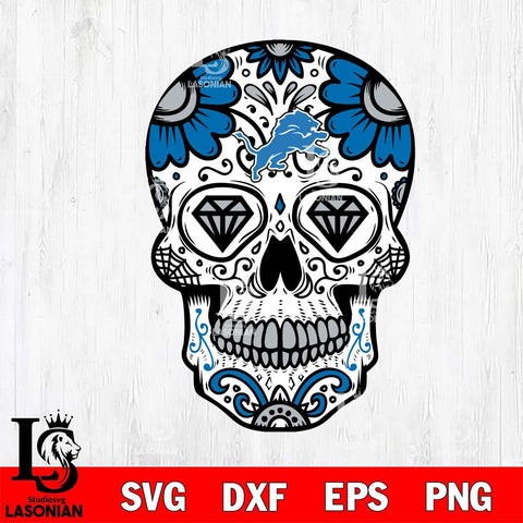 Detroit Lions Mexico Skull SVG 2