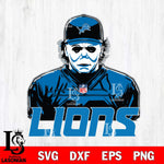 Detroit Lions Michael Myers Horror Halloween Svg Eps Dxf Png File, Digital Download, Instant Download