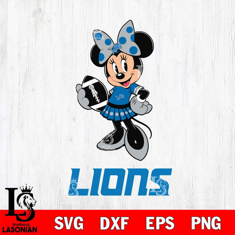 Detroit Lions Minnie Mouse, Svg Eps Dxf Png File, Digital Download