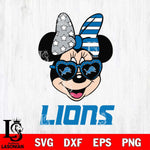 Detroit Lions Minnie Mouse Love 2, Svg Eps Dxf Png File, Digital Download