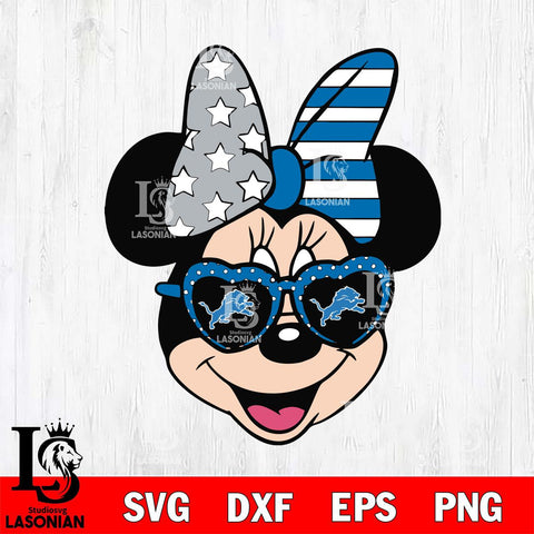 Detroit Lions Minnie Mouse Love Svg Eps Dxf Png File, Digital Download, Instant Download