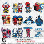 Detroit Lions NFL Bundle 12 Svg Eps Dxf Png File, Digital Download, Instant Download