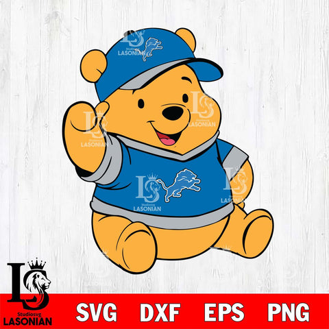 Detroit Lions Pooh Bear Svg Eps Dxf Png File, Digital Download, Instant Download