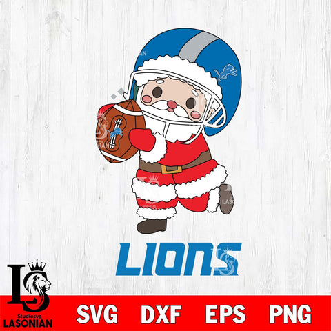 Detroit Lions Santa Claus Cute Svg Eps Dxf Png File,NFL Svg Files,Digital Download,Sublimation,Instant Download