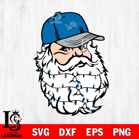 Detroit Lions Santa Claus Face Svg Eps Dxf Png File,NFL Svg Files,Digital Download,Sublimation,Instant Download