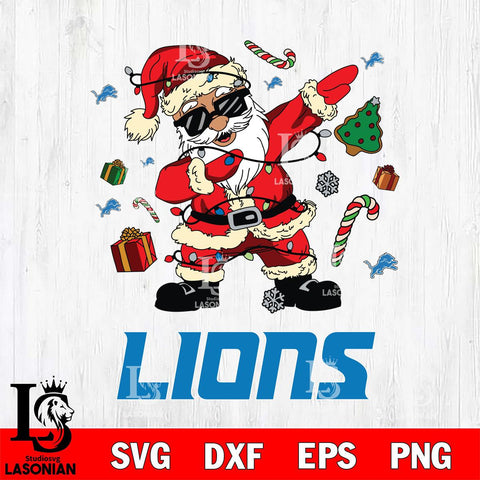 Detroit Lions Santa Claus Football Svg Eps Dxf Png File,NFL Svg Files,Digital Download,Sublimation,Instant Download