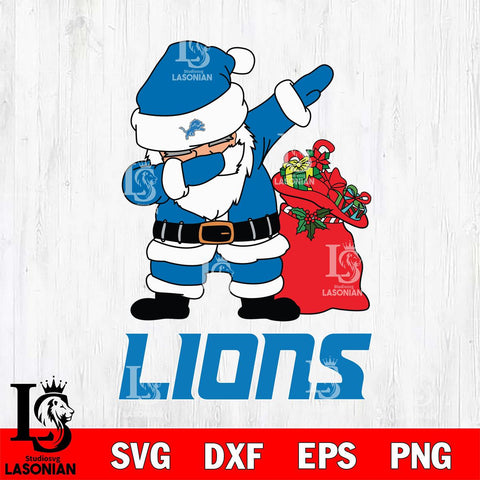 Detroit Lions Santa Dabbing Christmas Svg Eps Dxf Png File,NFL Svg Files,Digital Download,Sublimation,Instant Download