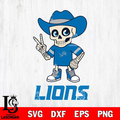 Detroit Lions Skeleton Football 2 Svg Eps Dxf Png File, Digital Download