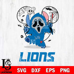 Detroit Lions Stitch Ghost Face Halloween 2 Svg Eps Dxf Png File, Digital Download, Instant Download