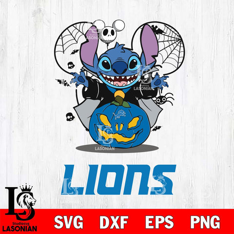 Detroit Lions Stitch Horror Halloween Svg Eps Dxf Png File, Digital Download, Instant Download