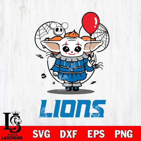 Detroit Lions Stitch Pennywise Halloween Svg Eps Dxf Png File, Digital Download, Instant Download