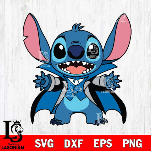 Detroit Lions Stitch Vampire Football halloween Svg Eps Dxf Png File, NFL svg, Digital Download, Instant Download