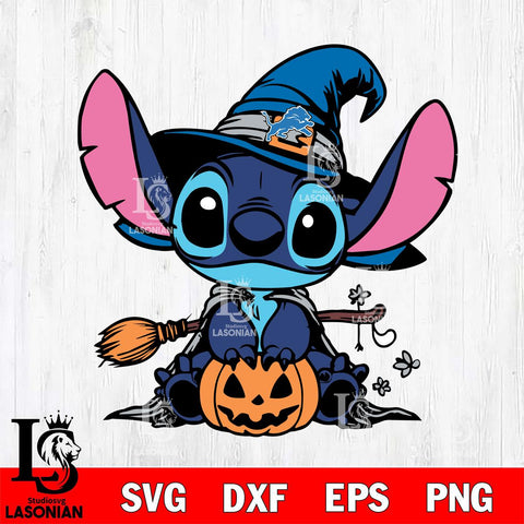 Detroit Lions Stitch witch Football Svg Eps Dxf Png File, NFL svg, Digital Download, Instant Download