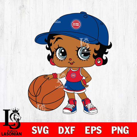 Detroit Pistons Betty Boop NBA 12 Svg Eps Dxf Png File, NBA svg, Digital Download, Instant Download