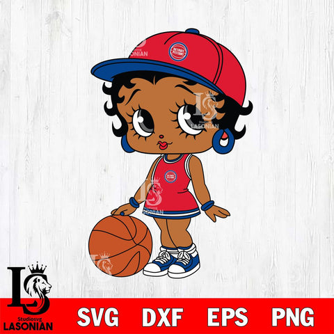 Detroit Pistons Betty Boop NBA 6 Svg Eps Dxf Png File, NBA svg, Digital Download, Instant Download