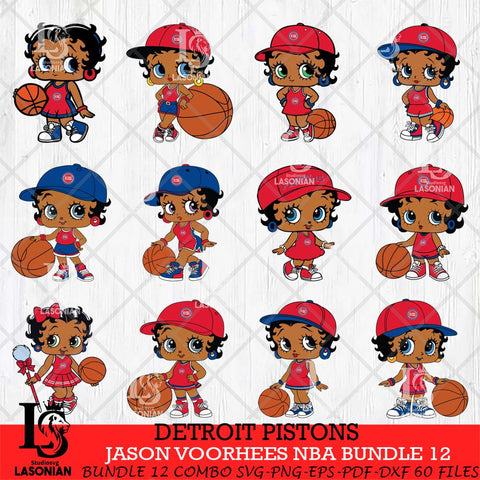 Detroit Pistons Betty Boop NBA Bundle 12 SVG Svg Eps Dxf Png File,Bundle NBA svg, Digital Download, Instant Download