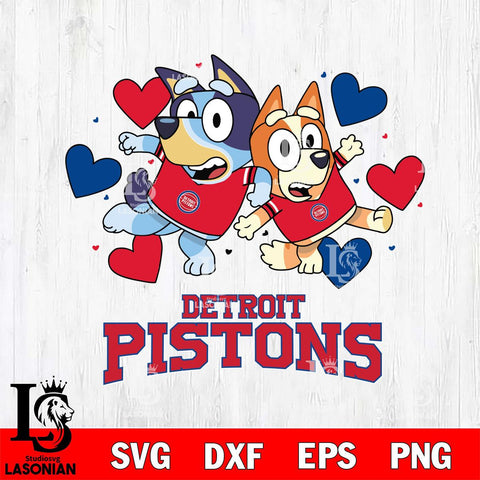 Detroit Pistons Bluey & Bingo 10 Svg Eps Dxf Png File, NBA svg, Digital Download, Instant Download